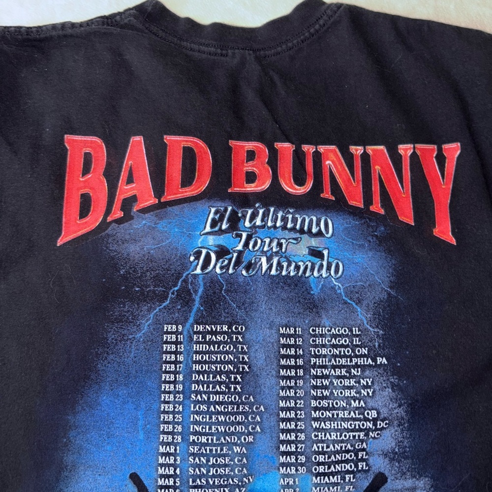 Black Bad Bunny Tour T-Shirt